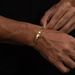 Pulseira 3 por 1 Fígaro 4mm Banhado a Ouro 18k