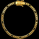 Pulseira 3 por 1 Fígaro 4mm Banhado a Ouro 18k