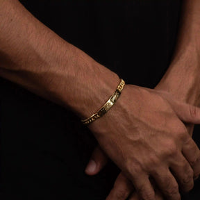 Pulseira Bracelete Deus é Fiel Banhado a Ouro 18k