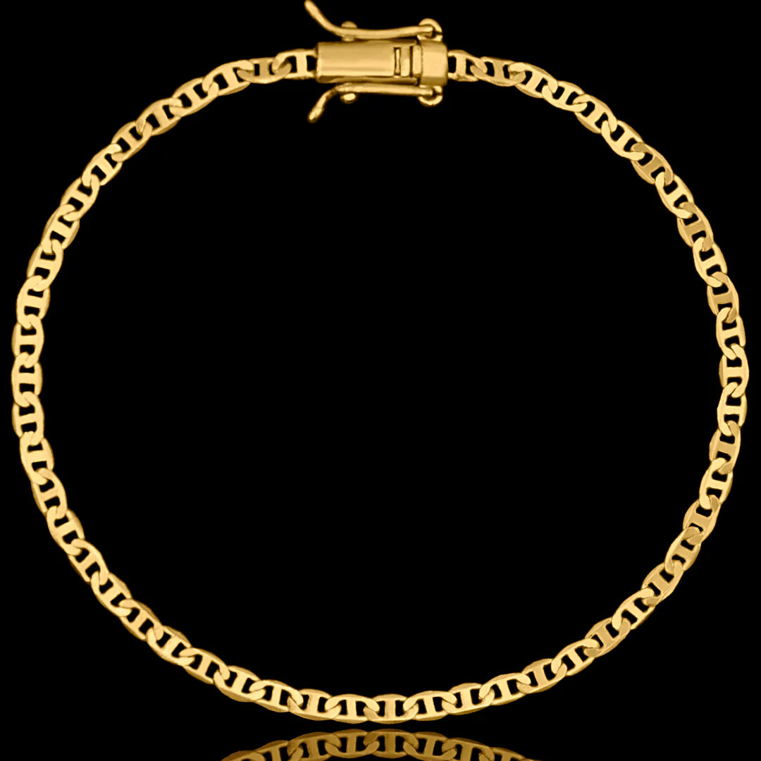 Pulseira Mariner 3mm Banhado a Ouro 18k