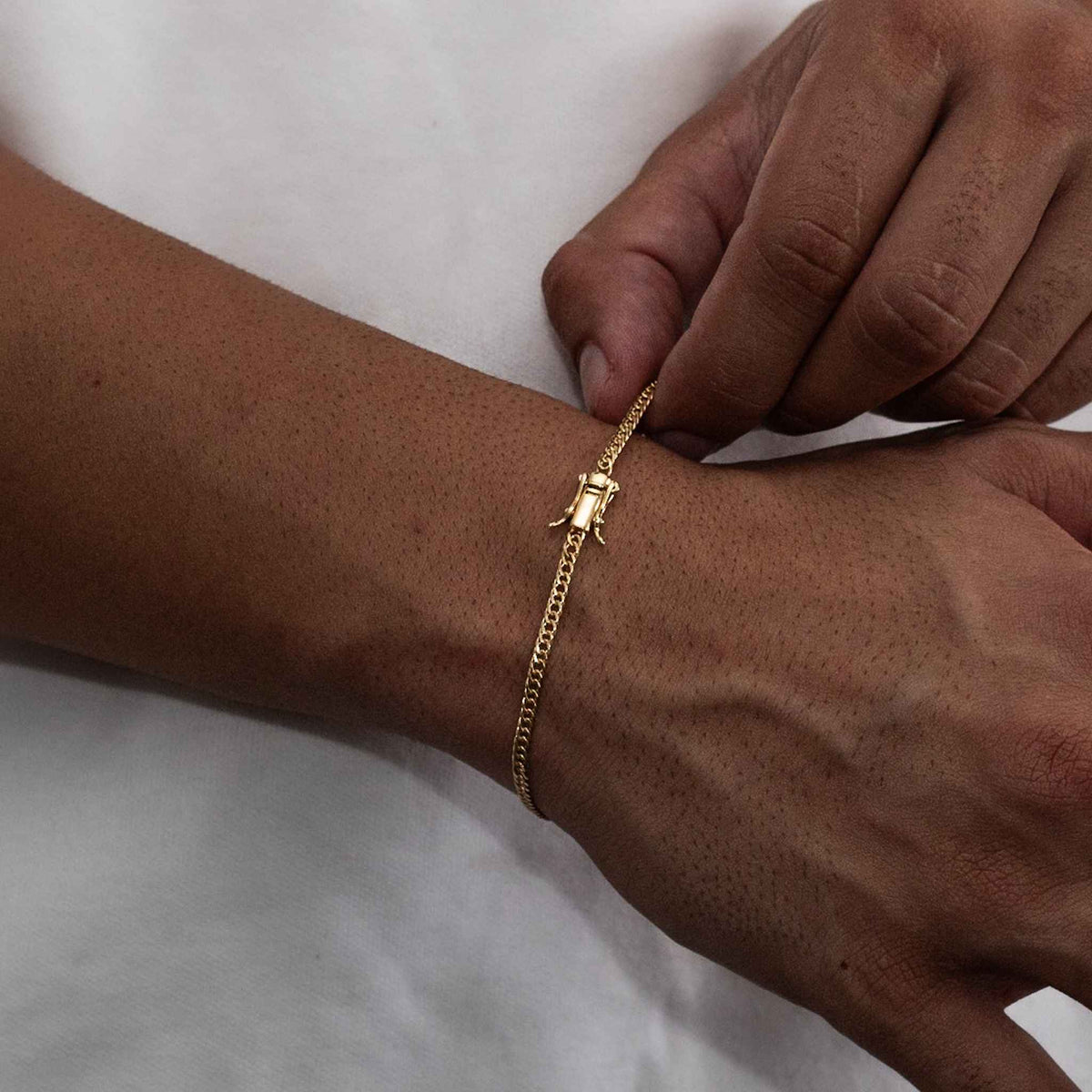 Pulseira Grumet Dupla 3mm Banhado a Ouro 18k