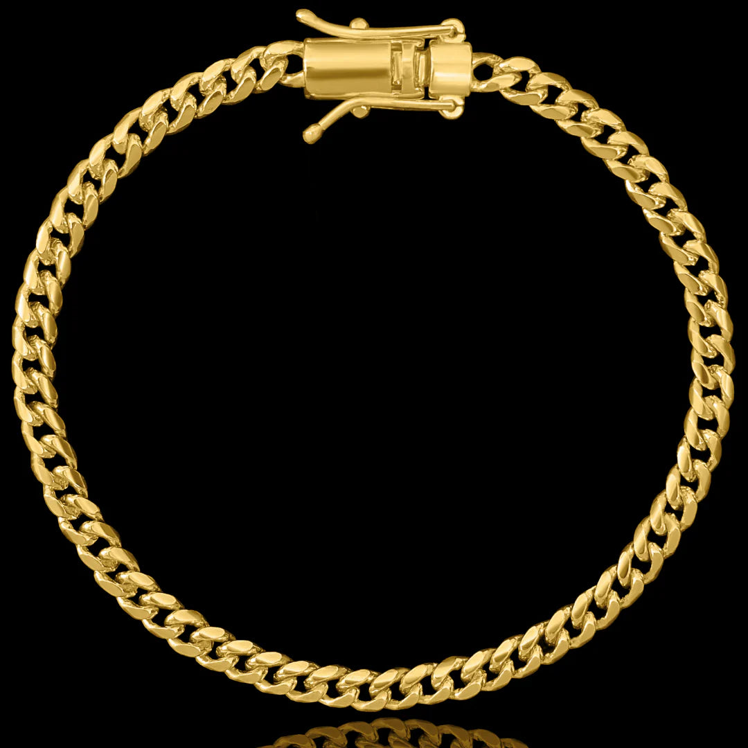 Pulseira Cuban 4mm Banhado a Ouro 18k
