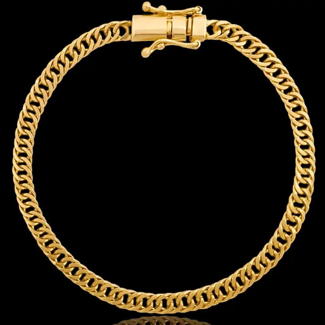 Pulseira Grumet Dupla 4mm Banhado a Ouro 18k