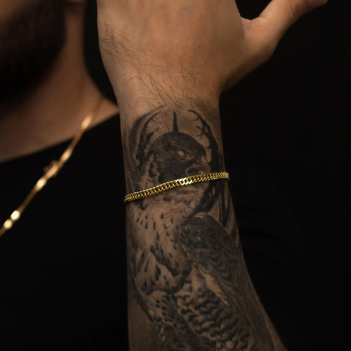 Pulseira Grumet Dupla 4mm Banhado a Ouro 18k