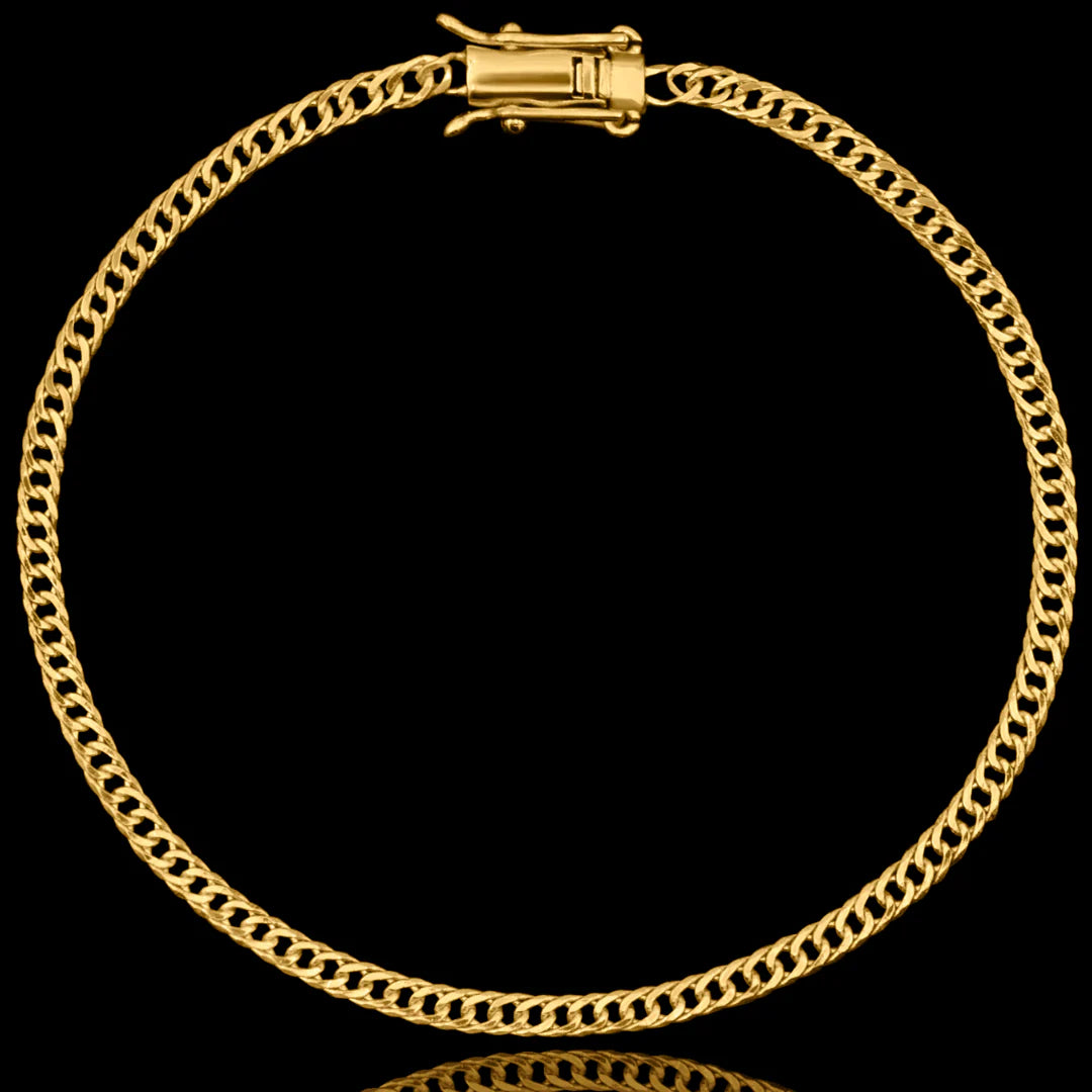 Pulseira Grumet Dupla 3mm Banhado a Ouro 18k