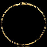 Pulseira Fígaro 3x1 2mm Banhado a ouro 18k