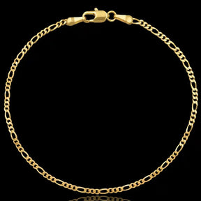 Pulseira Fígaro 3x1 2mm Banhado a ouro 18k