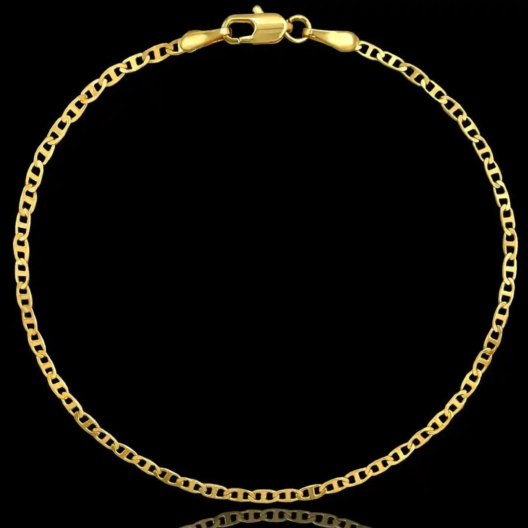 Pulseira Mariner 2mm banhado a ouro 18k