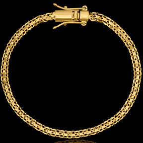 Pulseira Cadeado Duplo 4mm Banhado a Ouro 18k